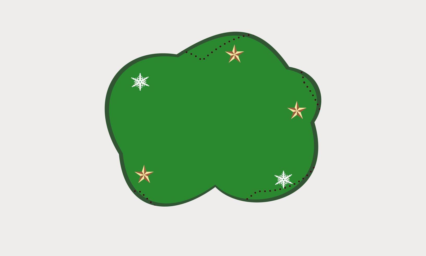 bannière décoration papier style fond vert avec des étoiles et de la glace de neige vecteur