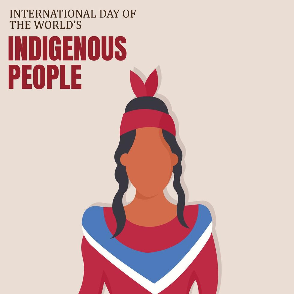 illustration vectorielle graphique d'une femme habillée en tribu indienne, parfaite pour les peuples autochtones, la culture, la fête, la carte de voeux, etc. vecteur
