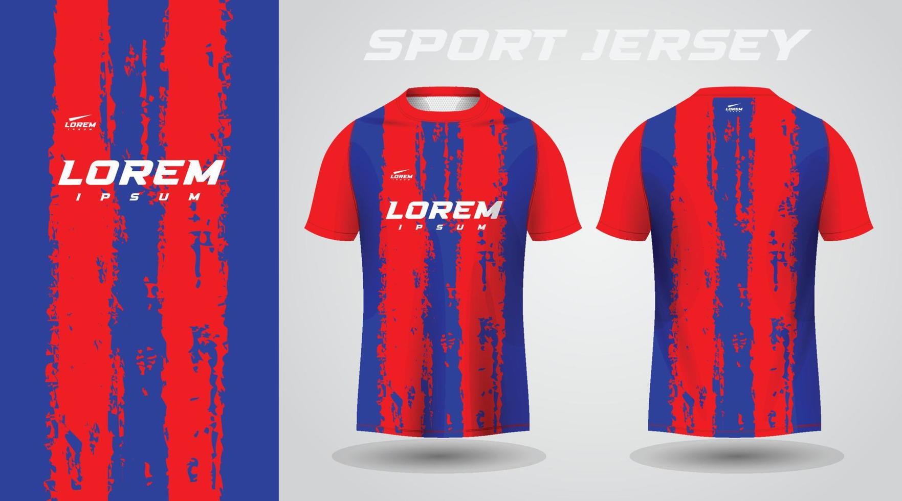 conception de maillot de sport chemise bleu rouge vecteur