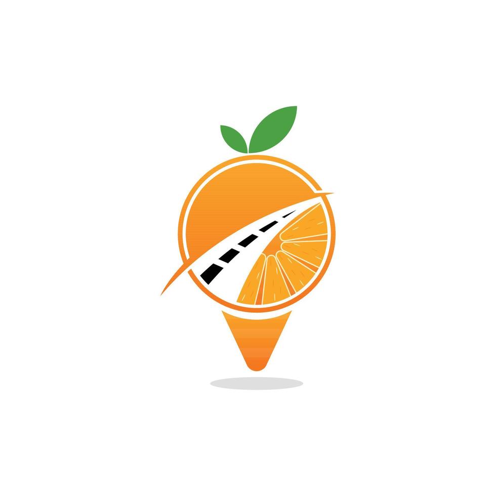 emplacement de la broche orange fruit logo moderne vecteur
