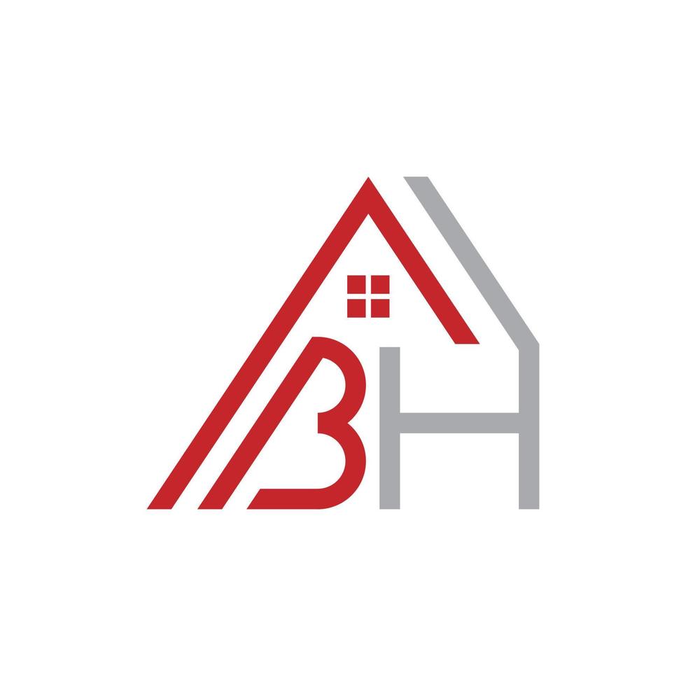 lettre bh accueil logo d'entreprise immobilier vecteur