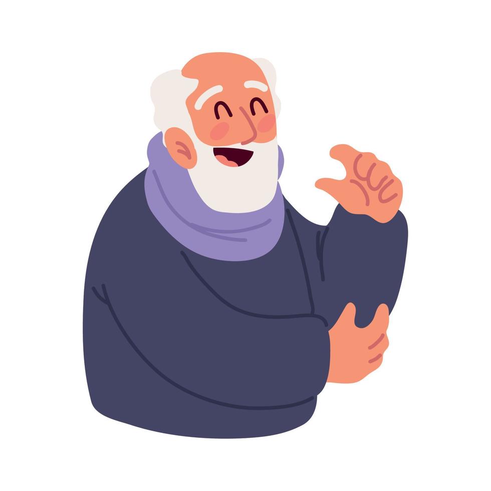 vieil homme avec barbe vecteur