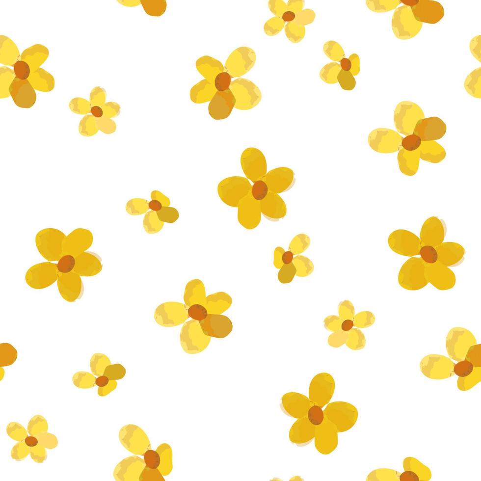 illustration vectorielle motif floral sans couture avec fleurs jaunes vecteur