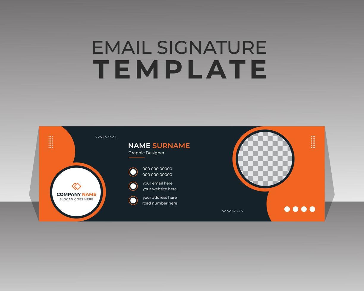 modèle de signature d'e-mail d'entreprise ou pied de page personnel et conception de couverture de médias sociaux vecteur