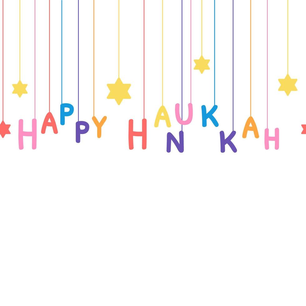 joyeux hanukkah carte de voeux bordure transparente illustration vectorielle vecteur