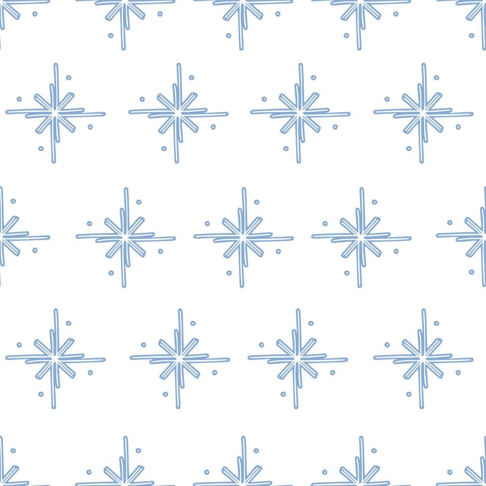 modèle sans couture de vecteur snowfkake dans les couleurs blanc et bleu clair