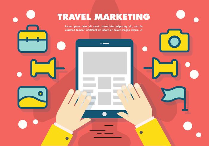 Fond d'écran de Flat Travel Marketing gratuit vecteur