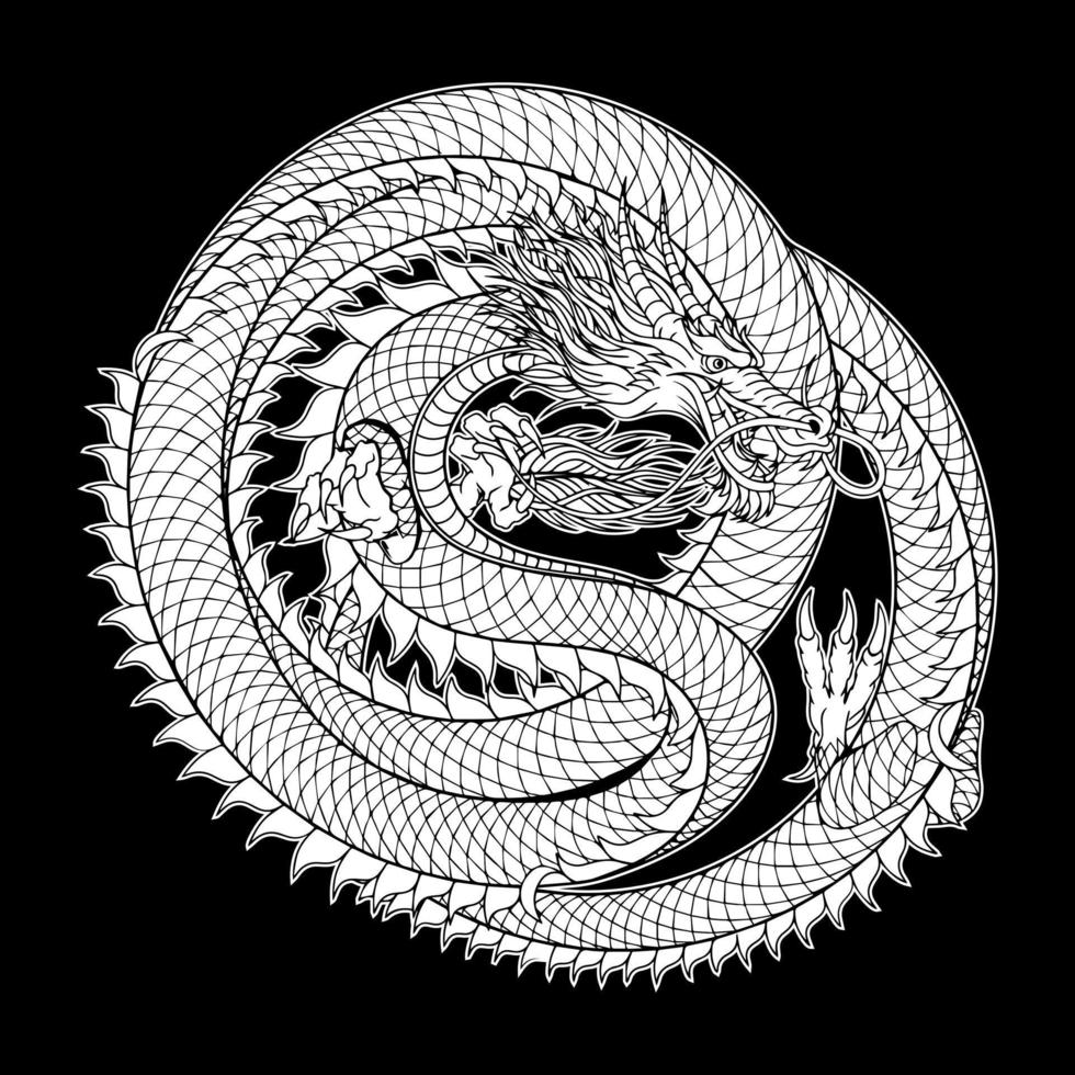illustration vectorielle d'un dragon chinois vecteur