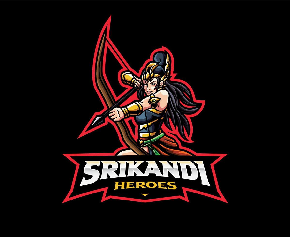 création de logo de mascotte srikandi vecteur