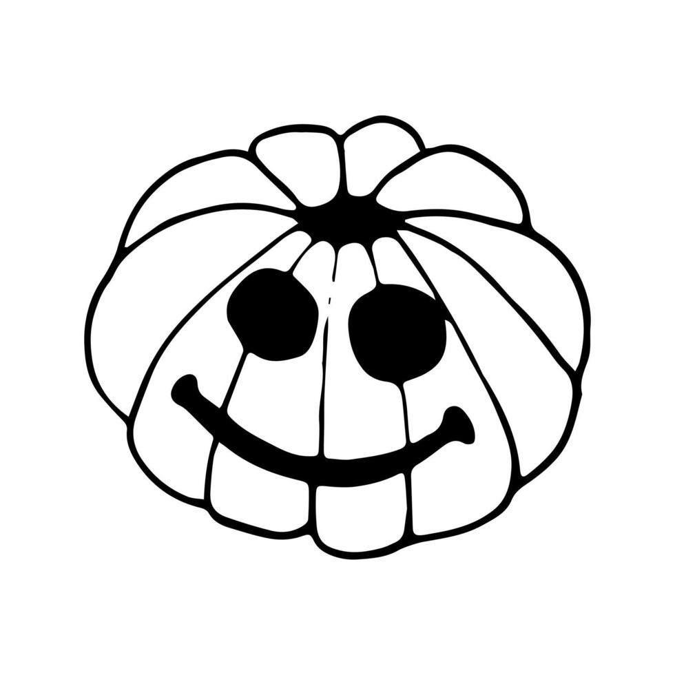 citrouille d'halloween doodle dessinés à la main. vecteur mignon et drôle jack o lantern. présenter.