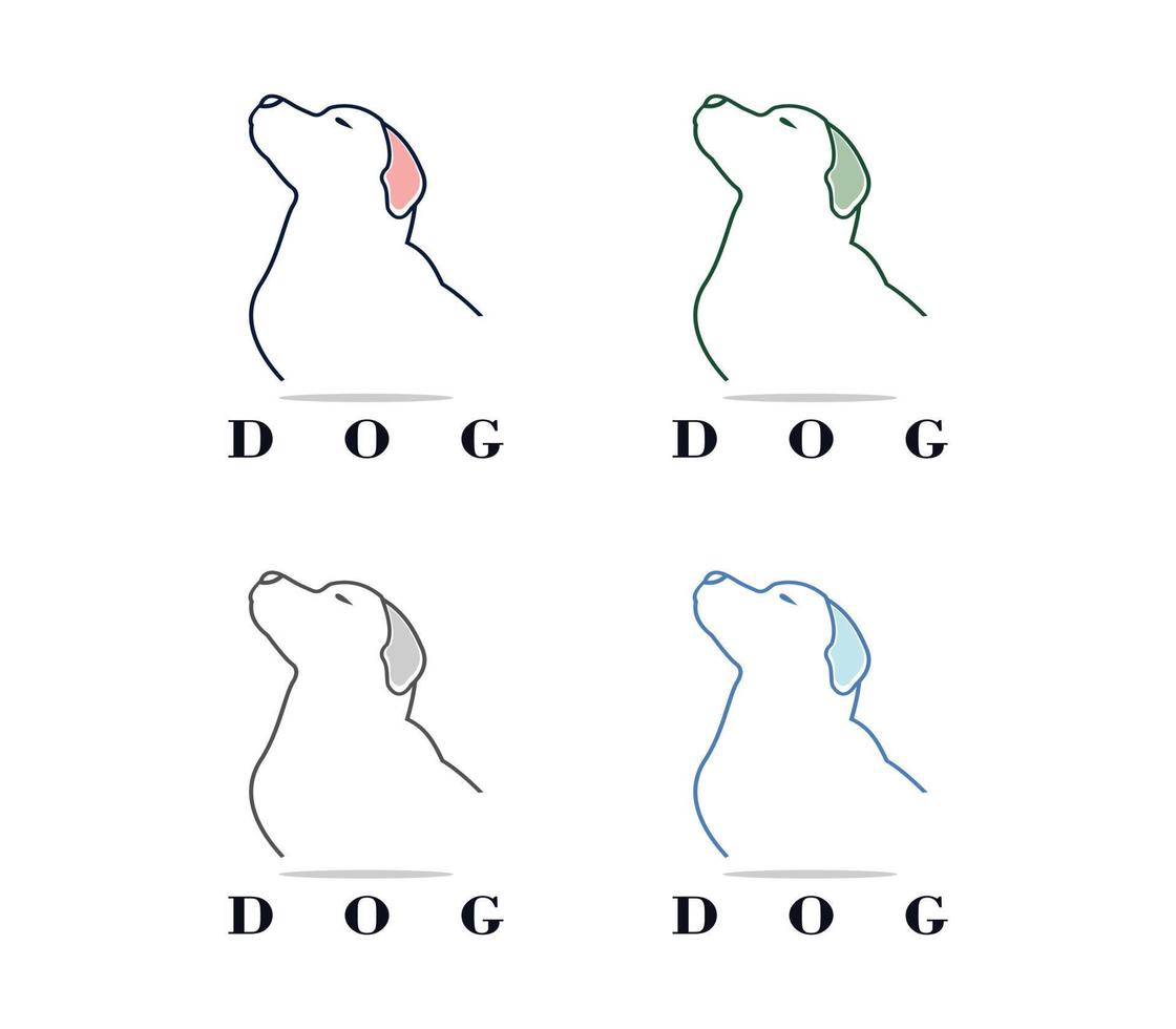 ensemble d'illustration vectorielle de conception de logo de chien avec vecteur premium de concept créatif