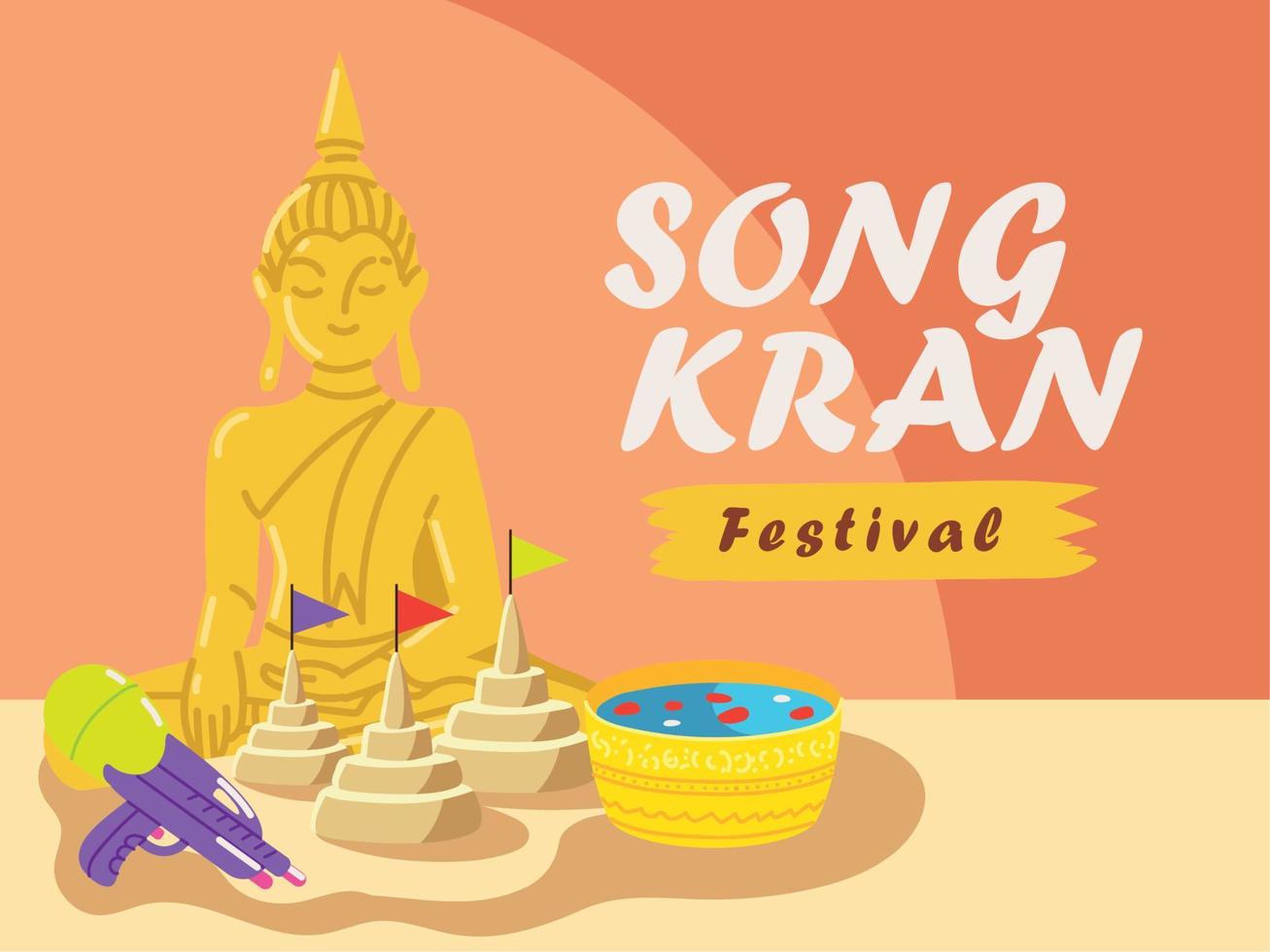 carte du festival songkran vecteur