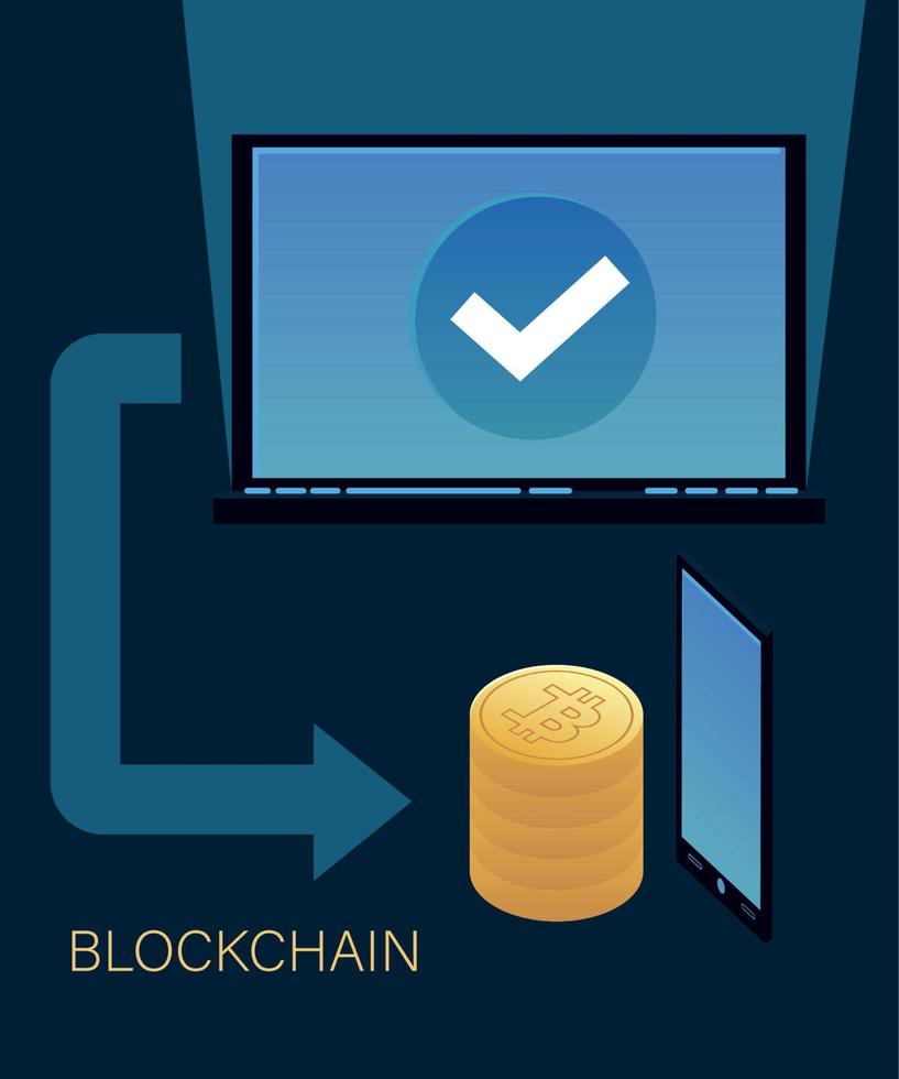 connexion blockchain bitcoin vecteur