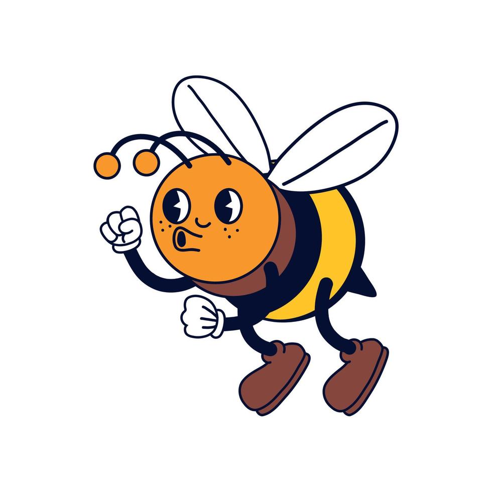 dessin animé mignon abeille vecteur