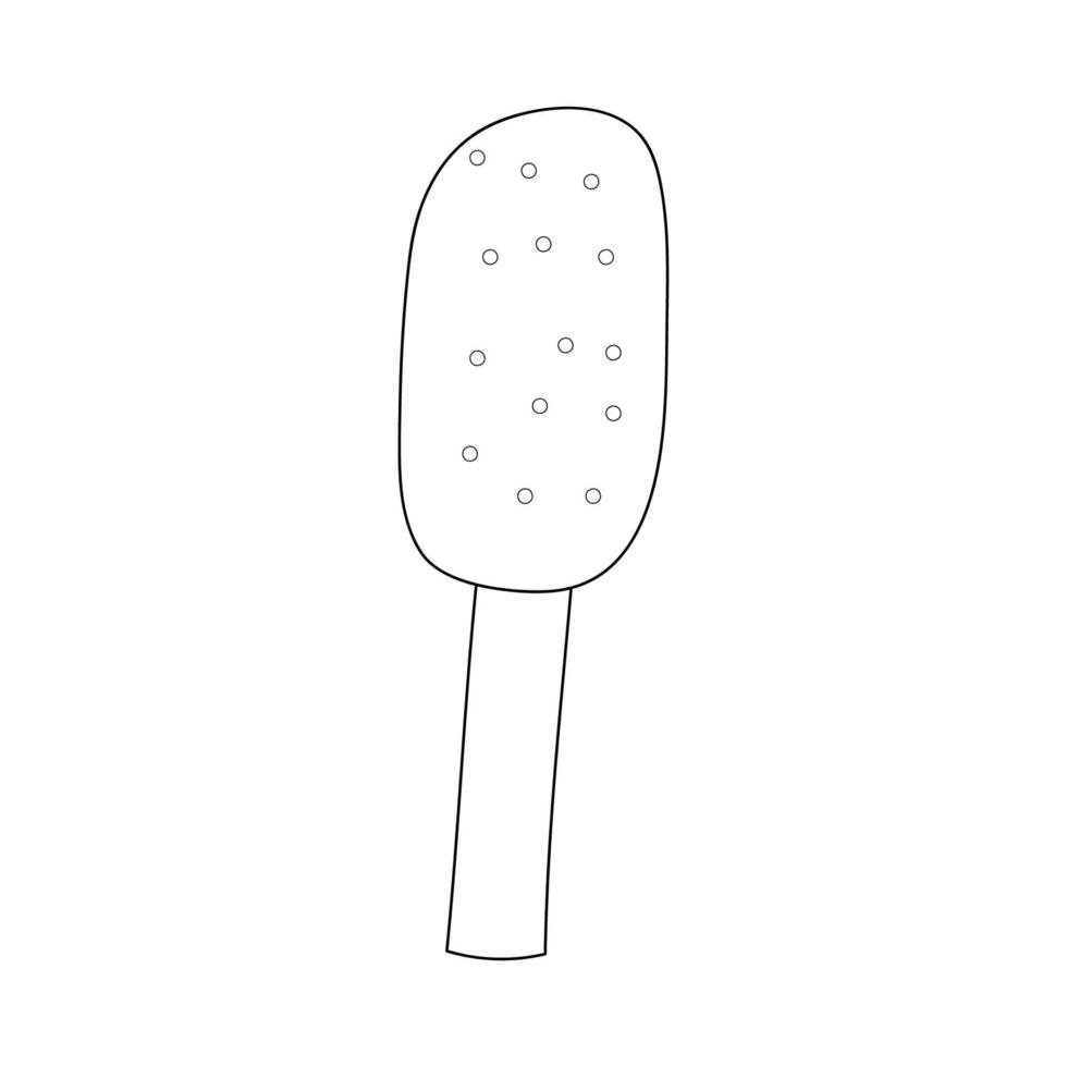 popsicle de crème glacée sur un bâton dans le style d'un doodle. images vectorielles isolées pour la conception de menus de café vecteur