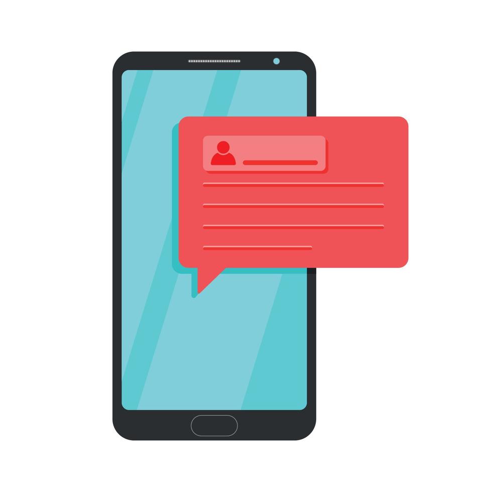 smartphone avec notification de messages de chat à l'écran illustration vectorielle de l'icône de l'appareil mobile vecteur