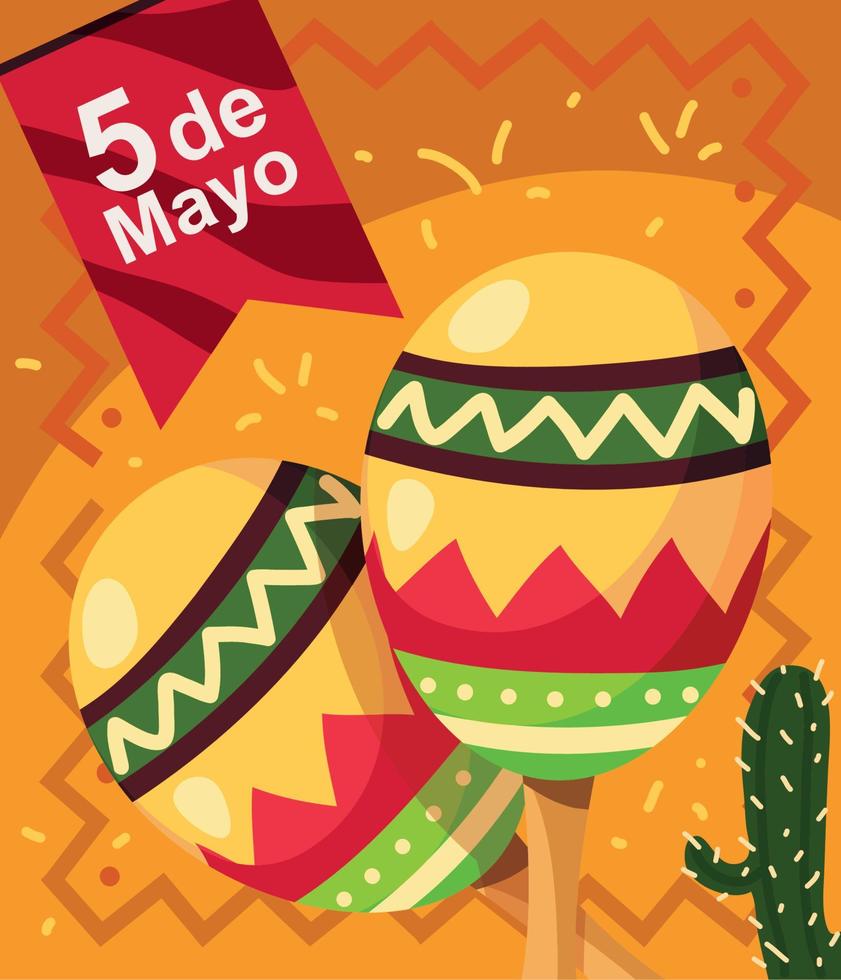 affiche de cinco de mayo vecteur