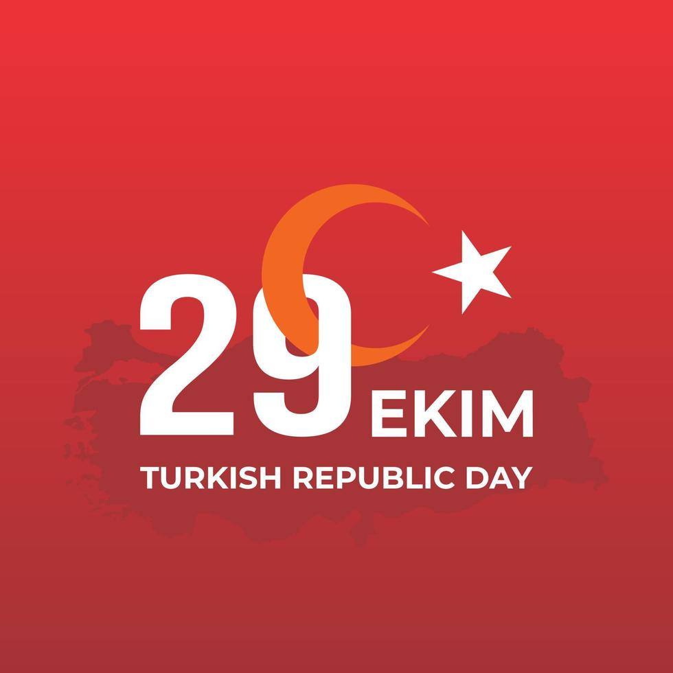 29 octobre jour de la république de turquie, 29 ekim jour de la république turque, design plat de la fête de l'indépendance de la turquie vecteur