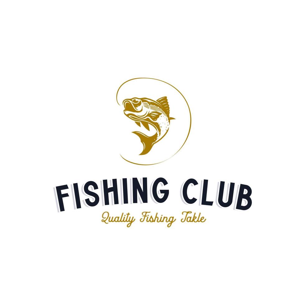 modèle de conception de logo de club de pêche vintage vecteur