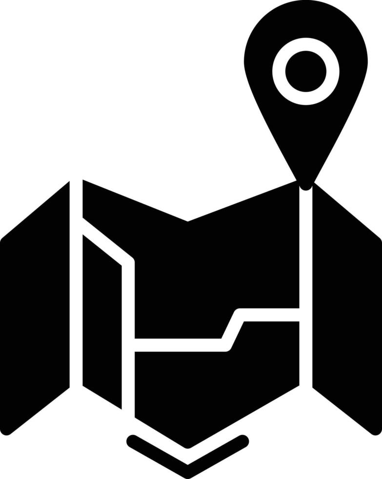 icône de glyphe de localisation de carte vecteur