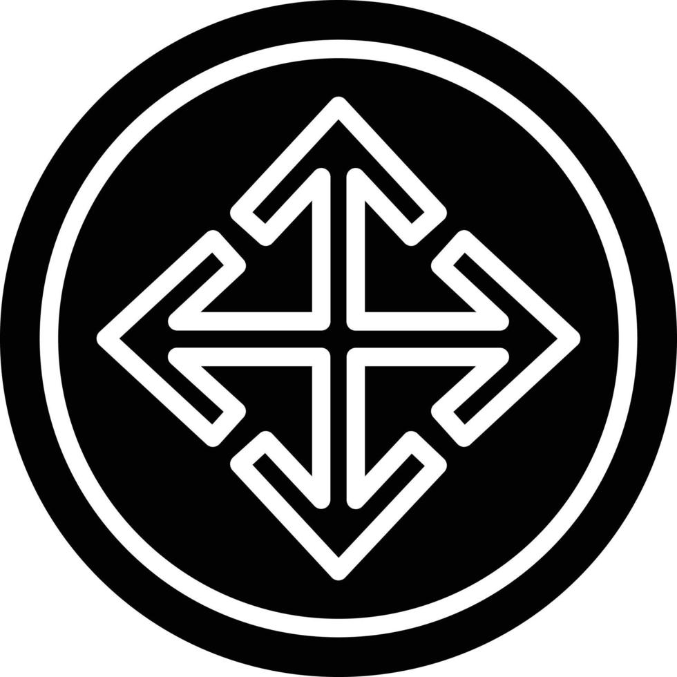 icône de glyphe de flèche de mouvement vecteur