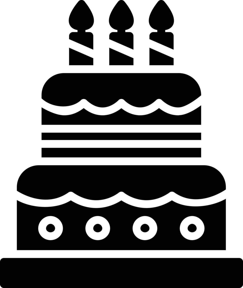 icône de glyphe de gâteau d'anniversaire vecteur