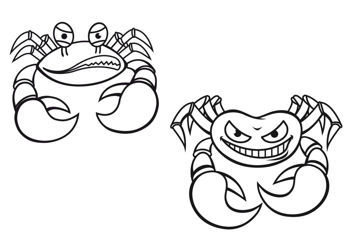 personnages de crabes de dessin animé vecteur