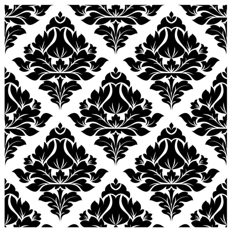 motif floral arabesque avec un motif de diamant vecteur