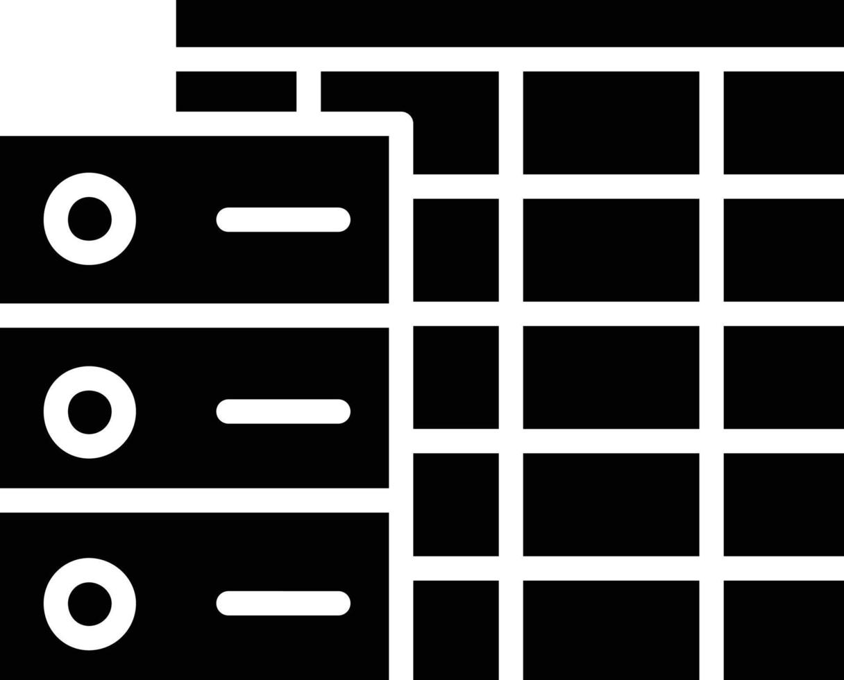 icône de glyphe de table de données vecteur