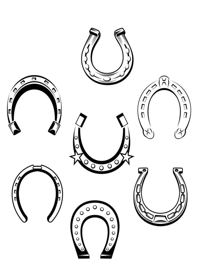 ensemble d'icônes de fer à cheval vecteur