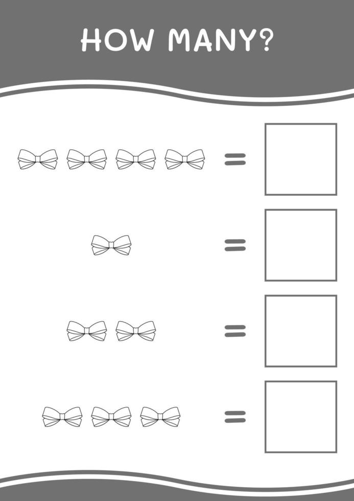 combien de ruban, jeu pour enfants. illustration vectorielle, feuille de calcul imprimable vecteur