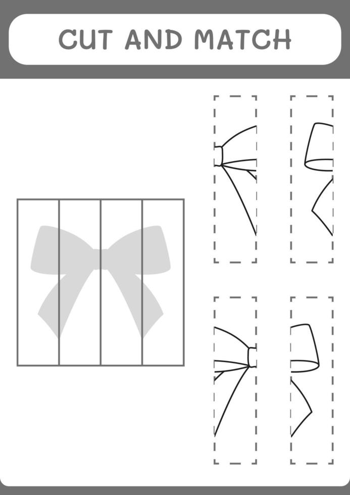 couper et assortir des parties de ruban, jeu pour enfants. illustration vectorielle, feuille de calcul imprimable vecteur