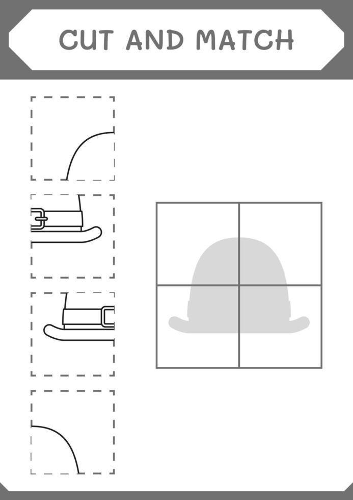 couper et assortir des parties de st. chapeau de jour de patrick, jeu pour enfants. illustration vectorielle, feuille de calcul imprimable vecteur