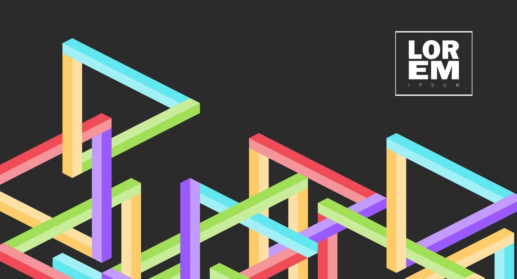 fond de formes triangulaires imbriquées colorées vecteur