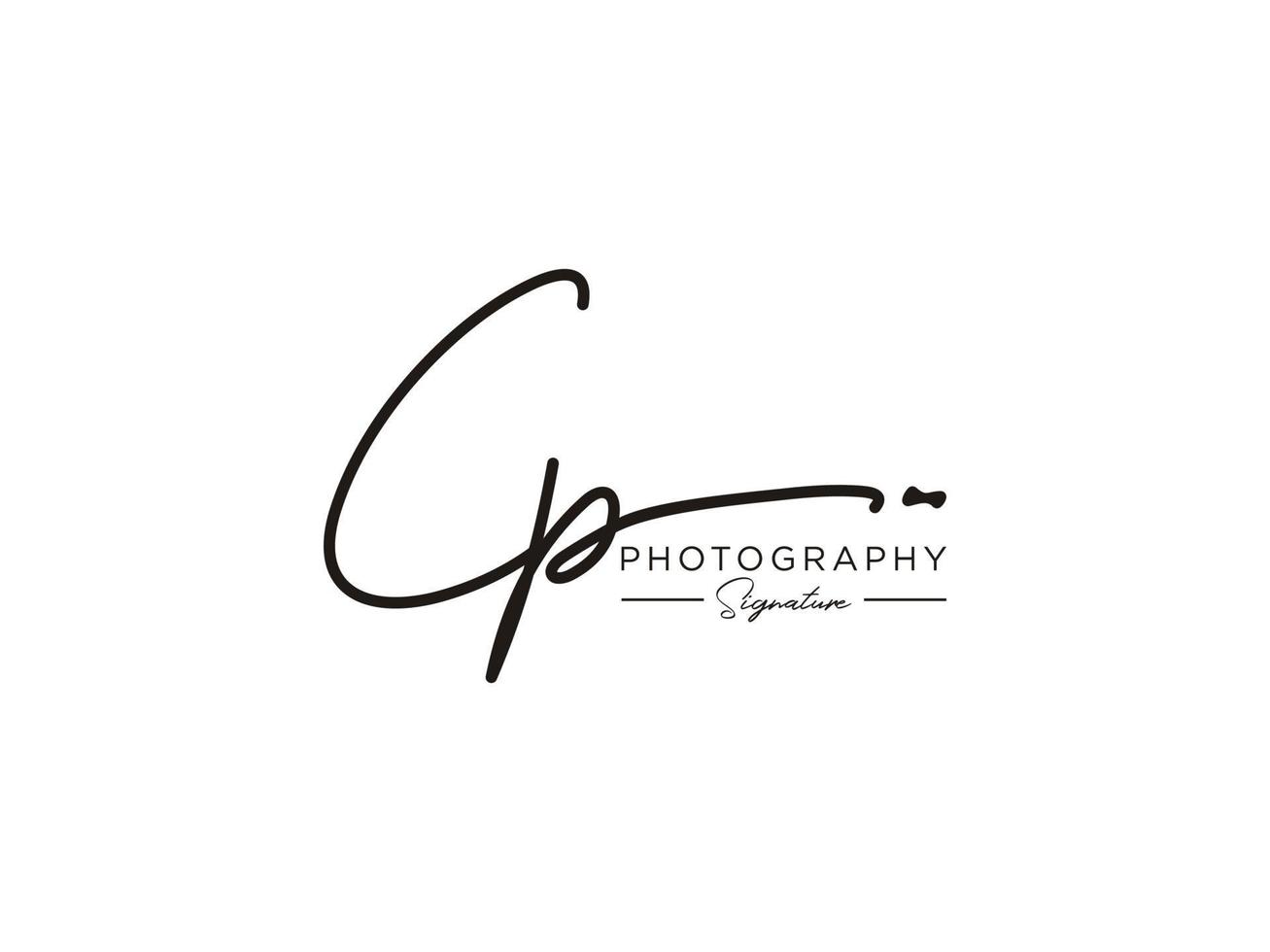 lettre cp signature logo template vecteur