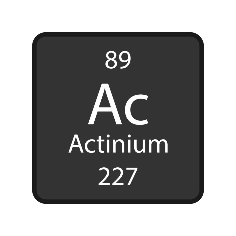 symbole de l'actinium. élément chimique du tableau périodique. illustration vectorielle. vecteur