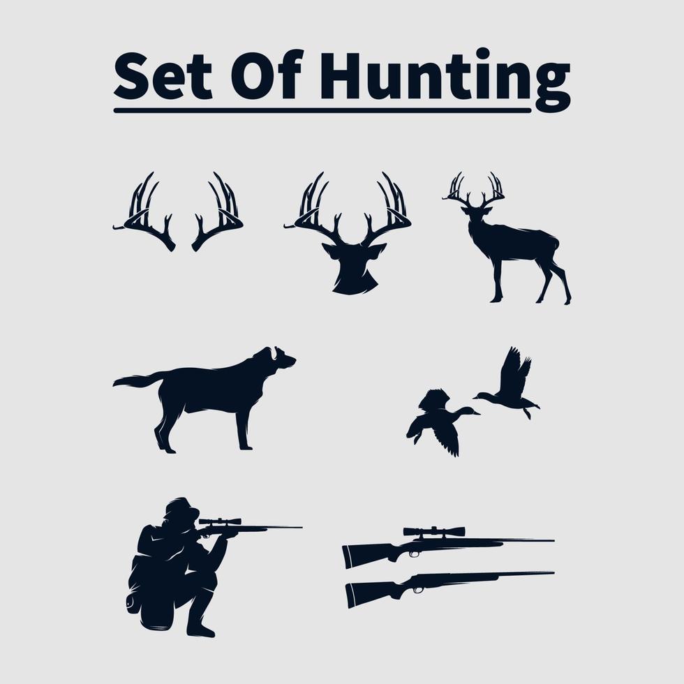 ensemble de création de logo de chasse vecteur