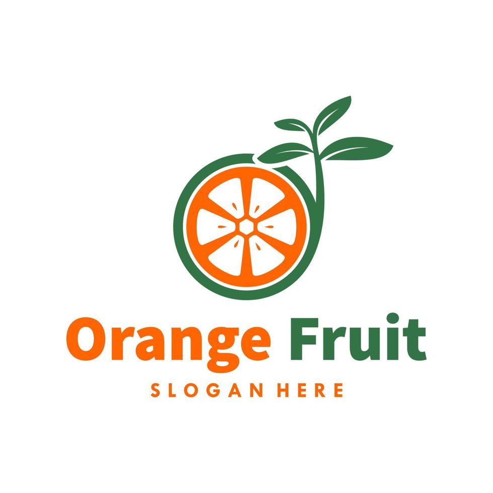 vecteur de conception de modèle de logo de fruits orange