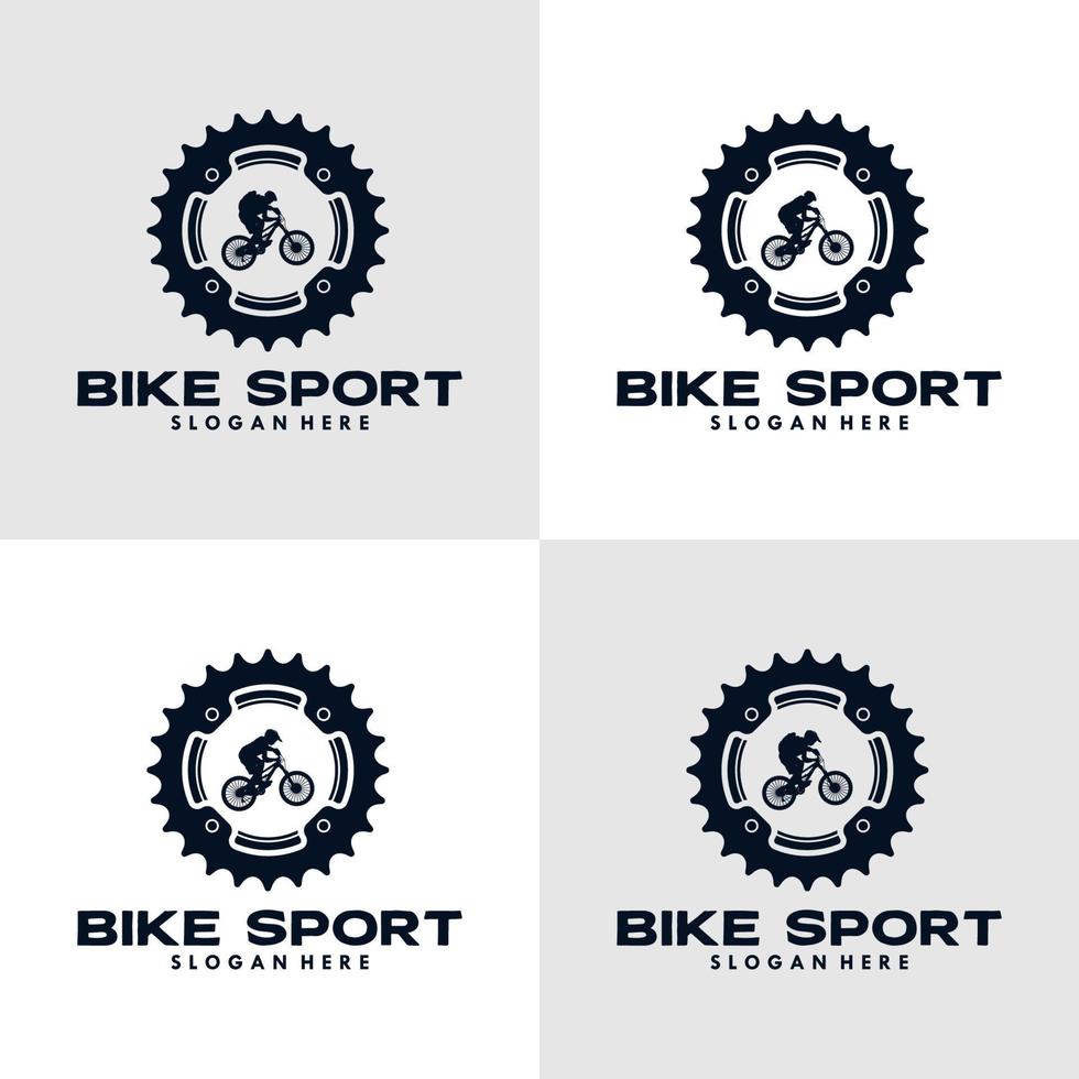 modèle de logo de sport de vélo et cycliste vecteur