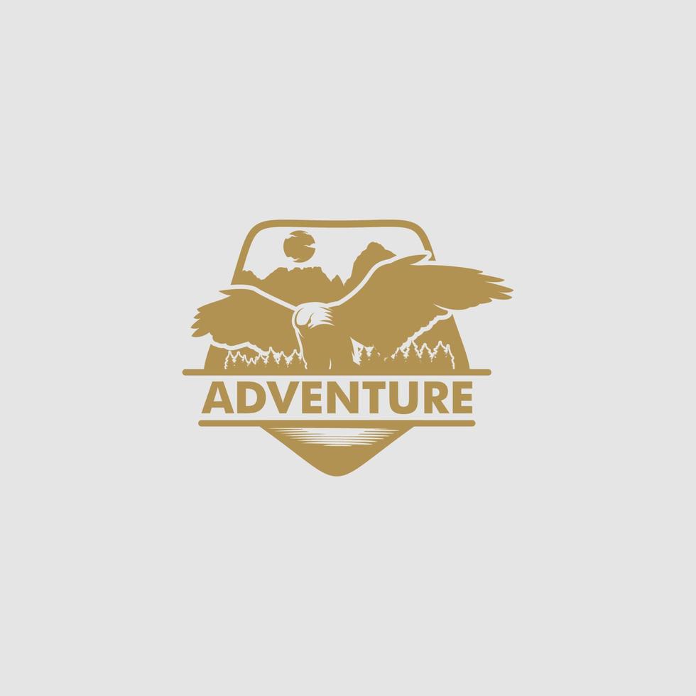 vintage aventure logo fond vecteur premium