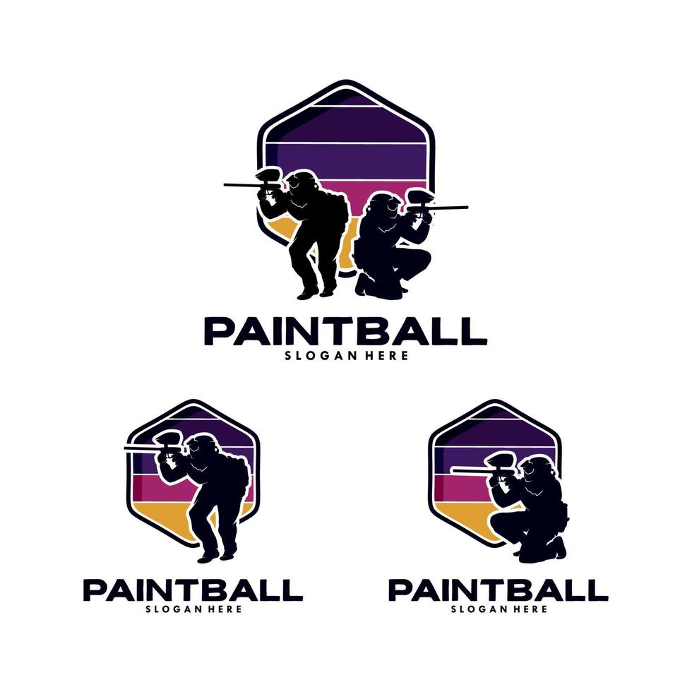 modèle de conception de logo d'équipe de paintball vecteur