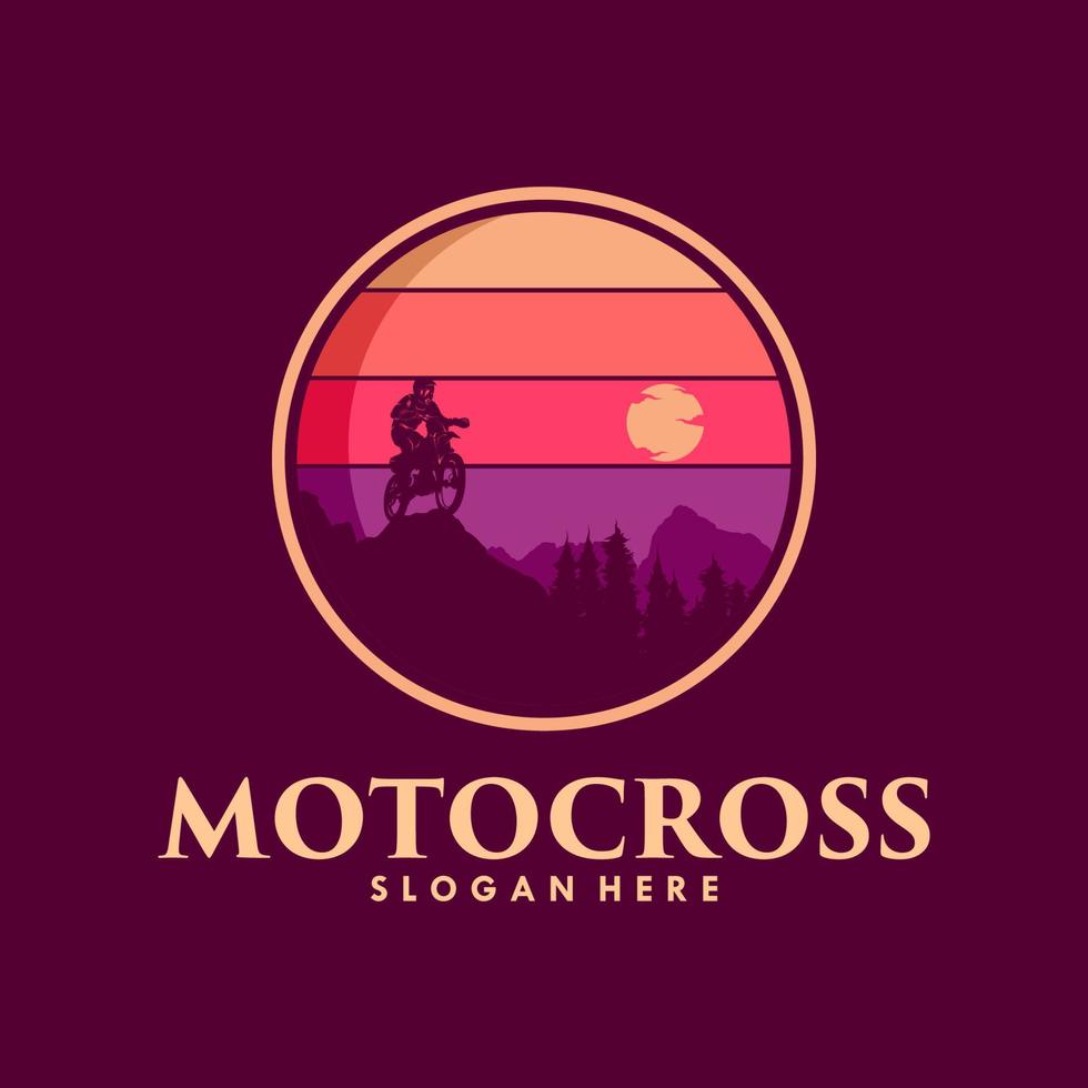 création de logo de route de montagne aventure motocross vecteur