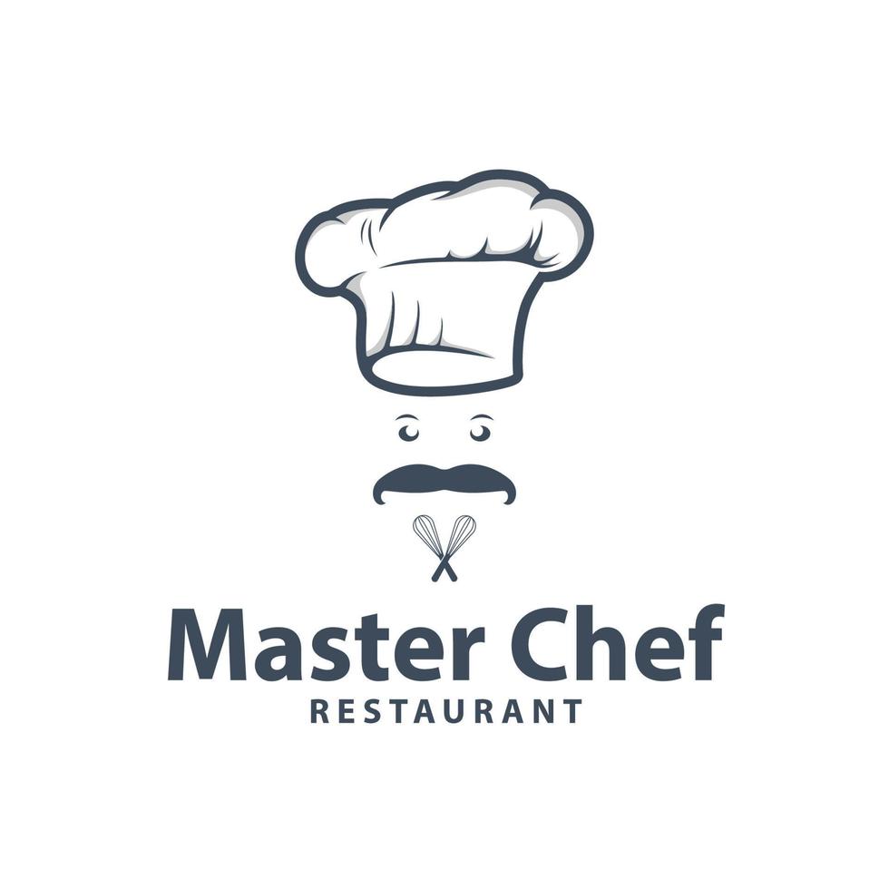 création de logo de restaurant de chef cuisinier vecteur