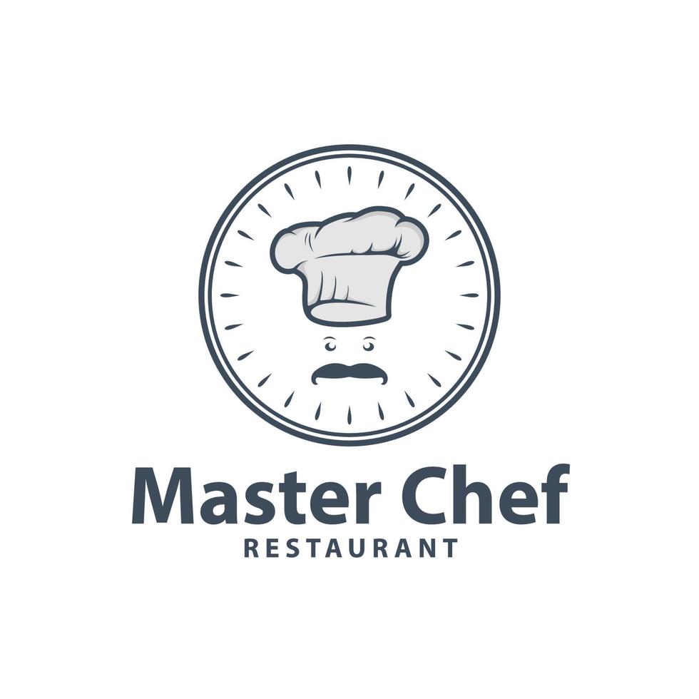 création de logo de restaurant de chef cuisinier vecteur