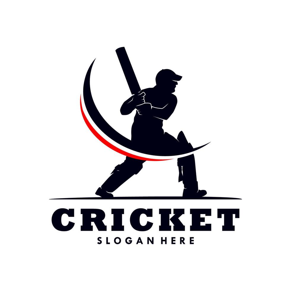 création de modèle de logo de sport de cricket vecteur