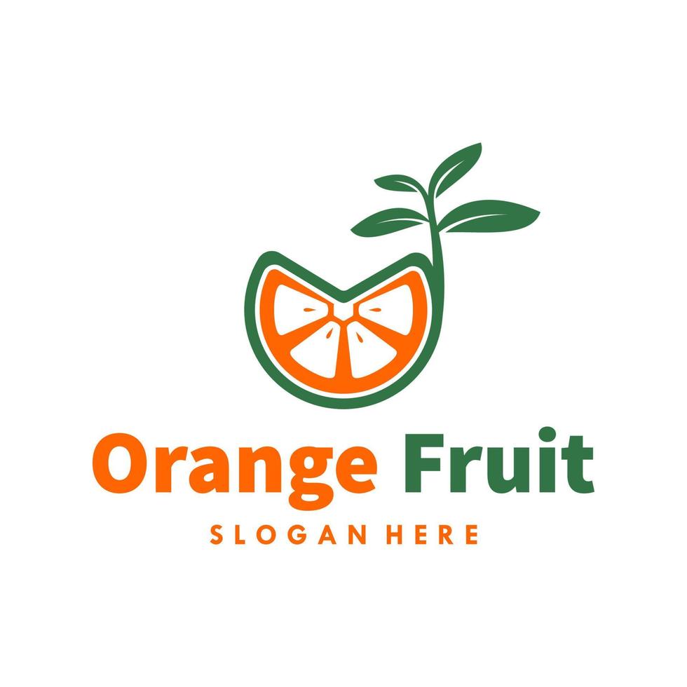 vecteur de conception de modèle de logo de fruits orange