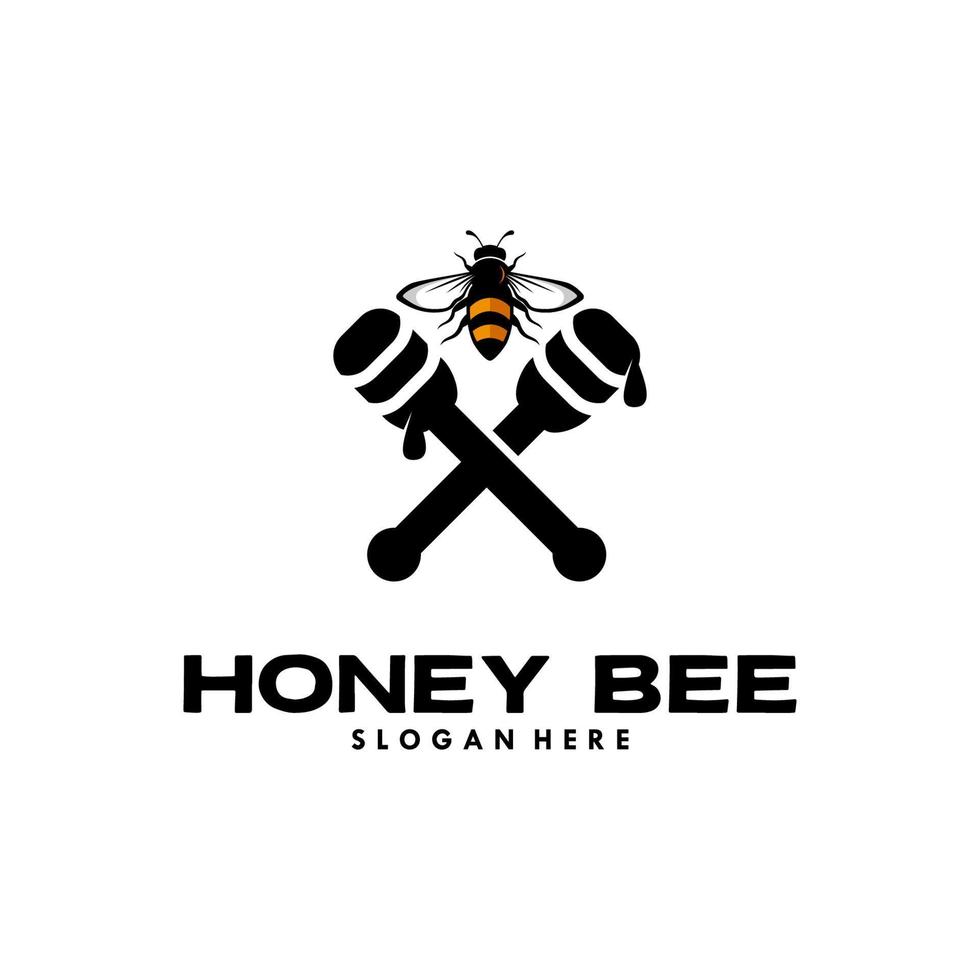 illustration de modèle de logo d'abeille à miel graphique vectoriel