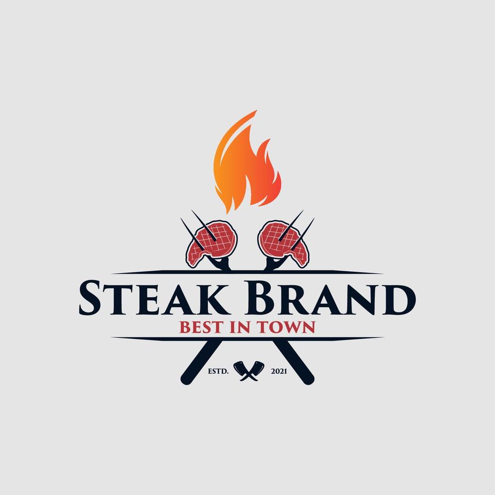 barbecue grill logo vecteur premium