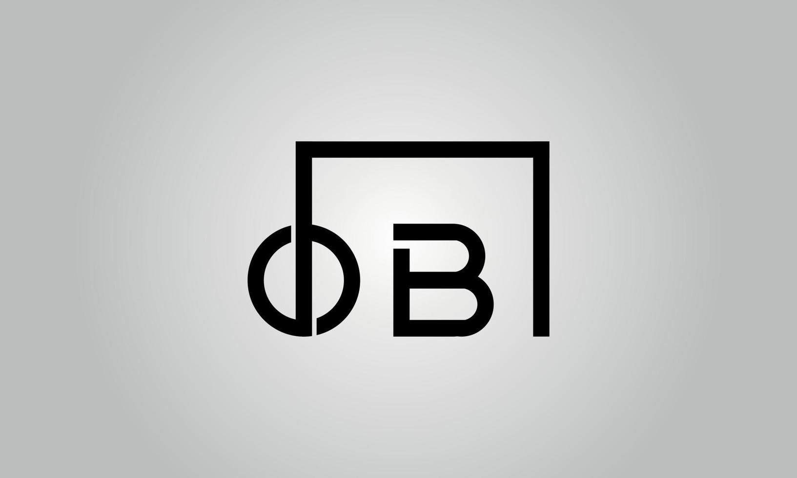 création de logo lettre ob. logo ob avec forme carrée dans le modèle de vecteur gratuit de vecteur de couleurs noires.