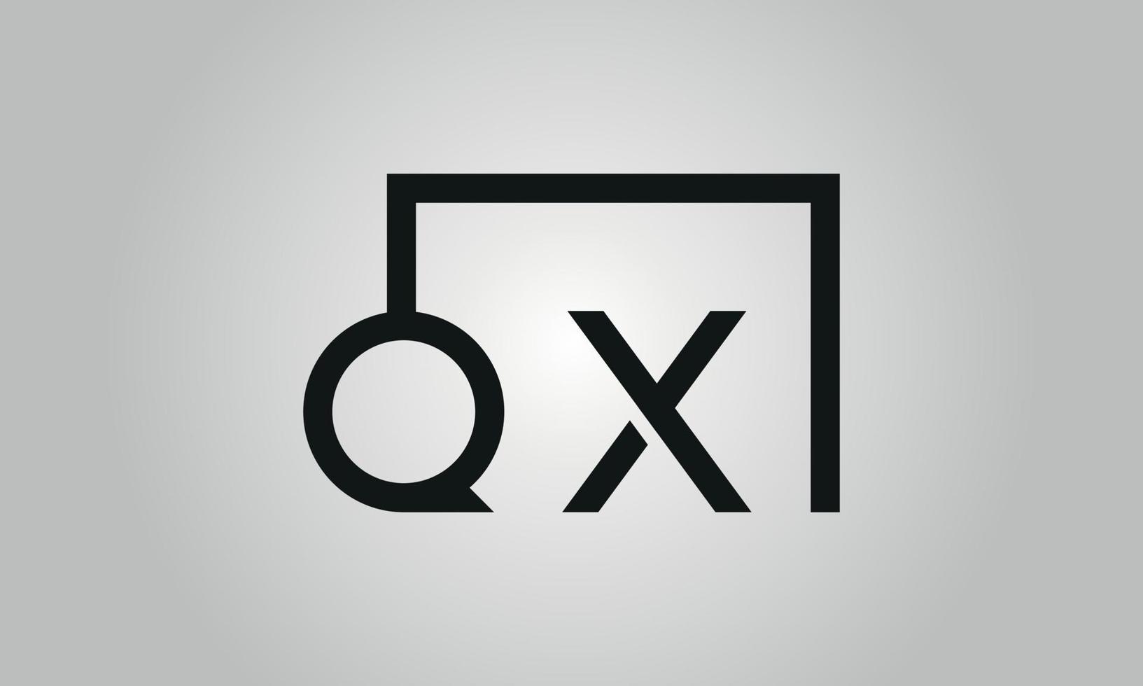 création de logo lettre qx. logo qx avec forme carrée dans le modèle vectoriel gratuit de couleurs noires.